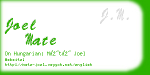joel mate business card